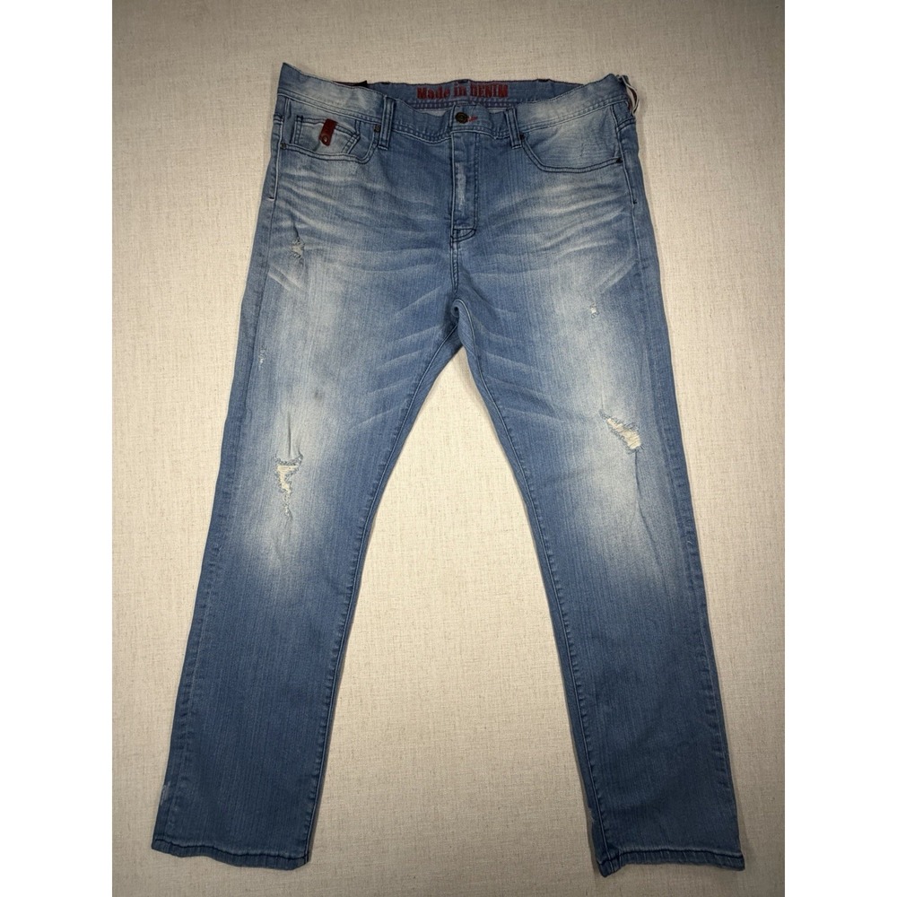Armani Exchange A|X Distressed Jeans Light Wash Straight Fit Men's Size 40